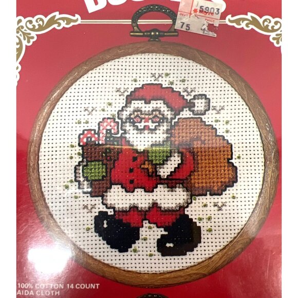 Vogart Crafts Christmas Doubles Embroidery Kit With 4" Hoops & Aida Cloth - Picture 3 of 6